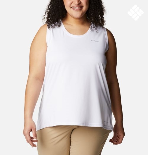 Women's Columbia Hike Tanks White | Plus Size CA-C4536